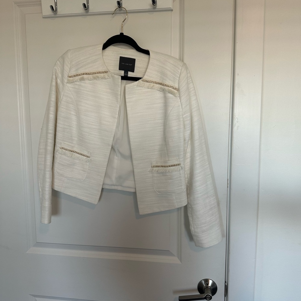 The Limited Cream Textured Blazer